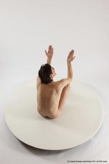 Nude Man White Sitting poses - simple Slim Short Brown Sitting poses - ALL Multi angles poses Realistic