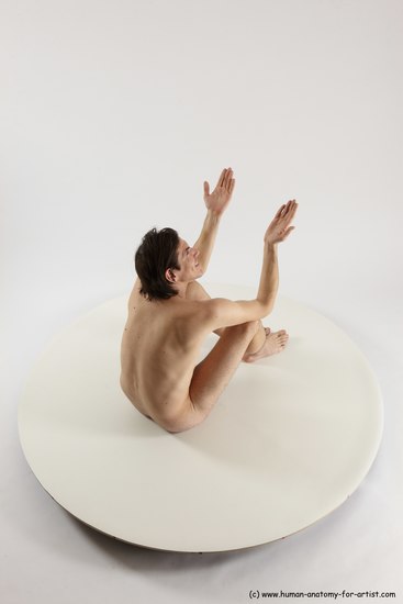 Nude Man White Sitting poses - simple Slim Short Brown Sitting poses - ALL Multi angles poses Realistic