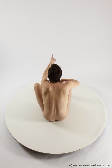 Nude Man White Sitting poses - simple Slim Short Brown Sitting poses - ALL Multi angles poses Realistic