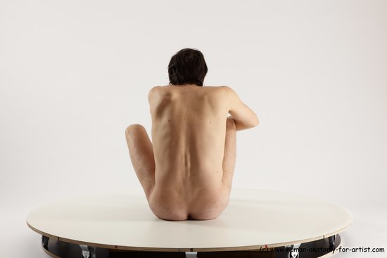 Nude Man White Sitting poses - simple Slim Short Brown Sitting poses - ALL Multi angles poses Realistic