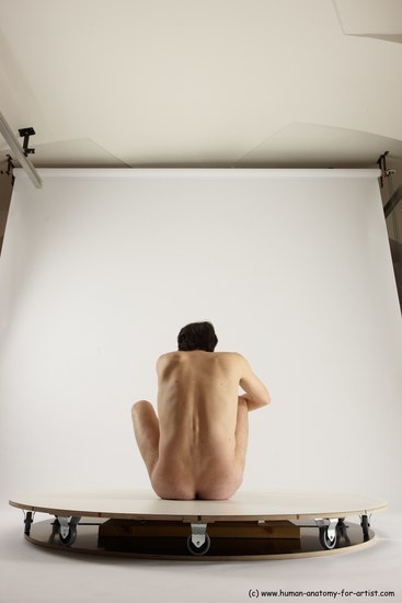 Nude Man White Sitting poses - simple Slim Short Brown Sitting poses - ALL Multi angles poses Realistic