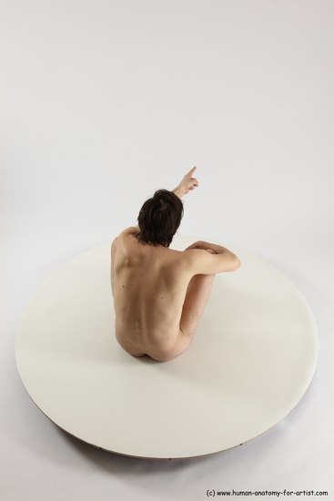 Nude Man White Sitting poses - simple Slim Short Brown Sitting poses - ALL Multi angles poses Realistic