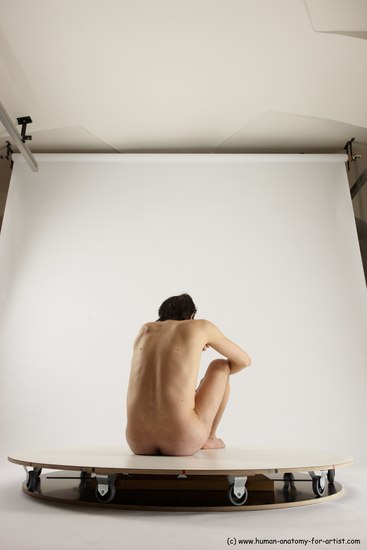 Nude Man White Sitting poses - simple Slim Short Brown Sitting poses - ALL Multi angles poses Realistic