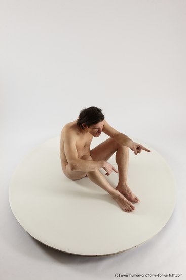 Nude Man White Sitting poses - simple Slim Short Brown Sitting poses - ALL Multi angles poses Realistic