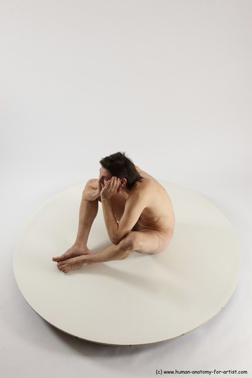 Nude Man White Sitting poses - simple Slim Short Brown Sitting poses - ALL Multi angles poses Realistic