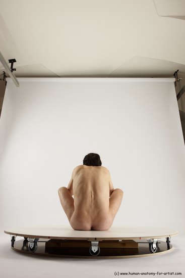 Nude Man White Sitting poses - simple Slim Short Brown Sitting poses - ALL Multi angles poses Realistic