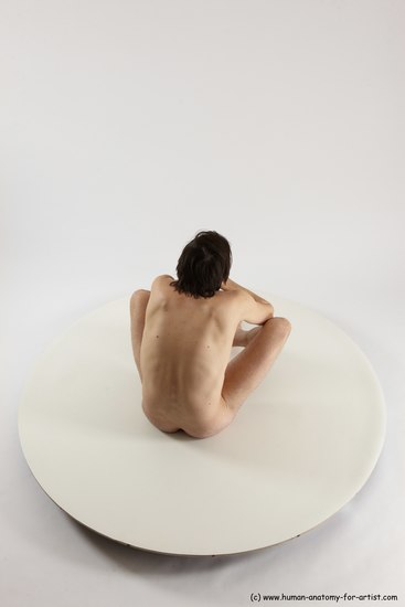 Nude Man White Sitting poses - simple Slim Short Brown Sitting poses - ALL Multi angles poses Realistic