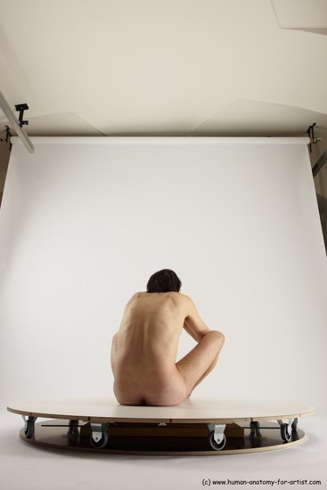 Nude Man White Sitting poses - simple Slim Short Brown Sitting poses - ALL Multi angles poses Realistic