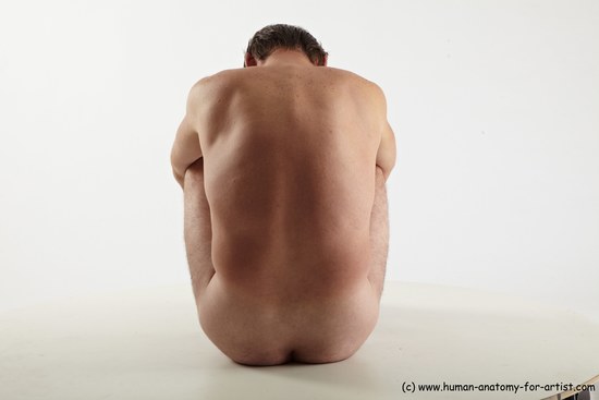 Nude Man White Sitting poses - simple Average Short Brown Sitting poses - ALL Realistic