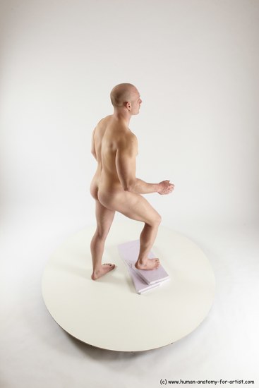 Nude Man White Standing poses - ALL Slim Bald Standing poses - simple Multi angles poses Realistic