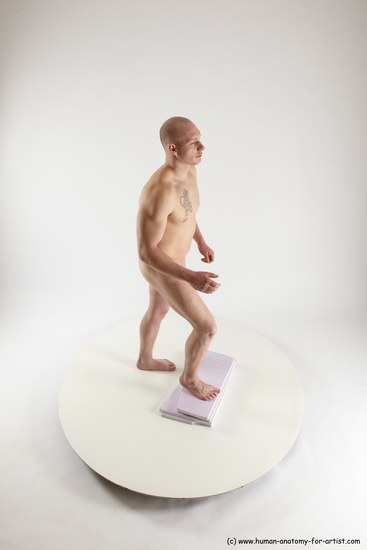 Nude Man White Standing poses - ALL Slim Bald Standing poses - simple Multi angles poses Realistic