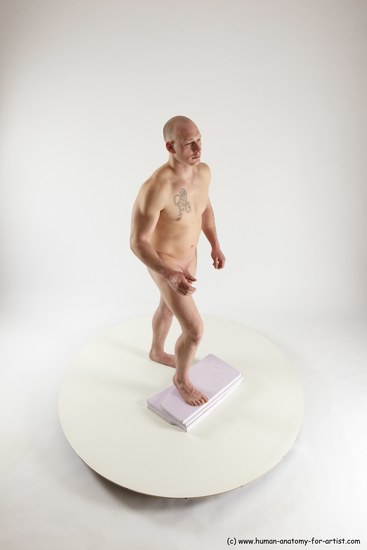 Nude Man White Standing poses - ALL Slim Bald Standing poses - simple Multi angles poses Realistic