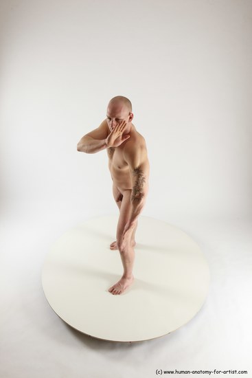 Nude Man White Standing poses - ALL Slim Bald Standing poses - simple Multi angles poses Realistic