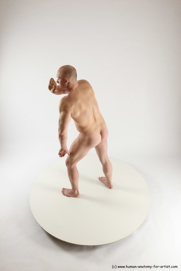 Nude Man White Standing poses - ALL Slim Bald Standing poses - simple Multi angles poses Realistic