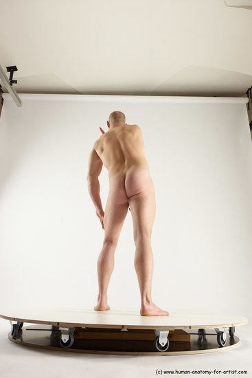 Nude Man White Standing poses - ALL Slim Bald Standing poses - simple Multi angles poses Realistic