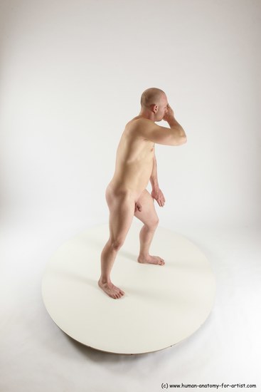 Nude Man White Standing poses - ALL Slim Bald Standing poses - simple Multi angles poses Realistic