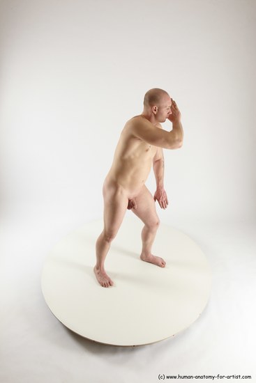 Nude Man White Standing poses - ALL Slim Bald Standing poses - simple Multi angles poses Realistic