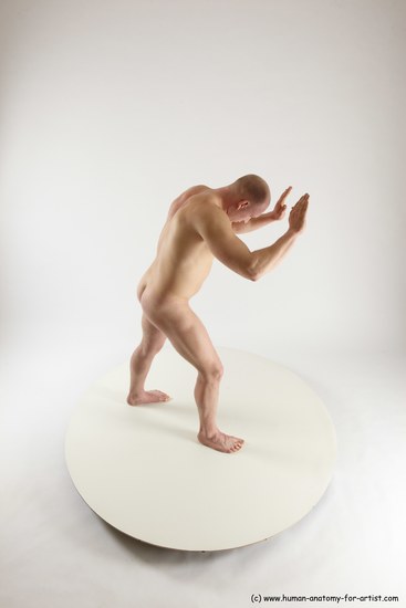 Nude Man White Standing poses - ALL Slim Bald Standing poses - simple Multi angles poses Realistic