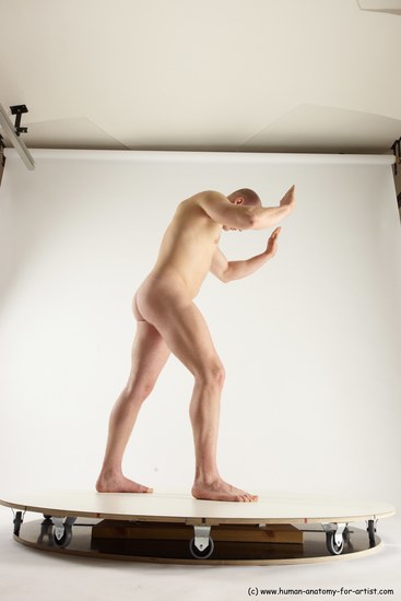 Nude Man White Standing poses - ALL Slim Bald Standing poses - simple Multi angles poses Realistic