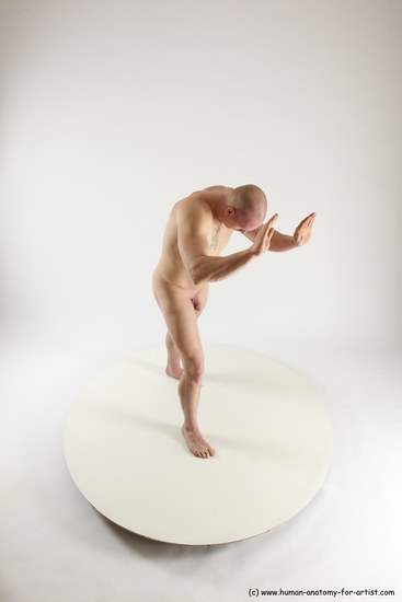 Nude Man White Standing poses - ALL Slim Bald Standing poses - simple Multi angles poses Realistic