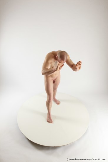 Nude Man White Standing poses - ALL Slim Bald Standing poses - simple Multi angles poses Realistic