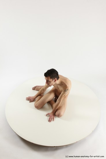 Nude Man White Sitting poses - simple Athletic Short Brown Sitting poses - ALL Multi angles poses Realistic