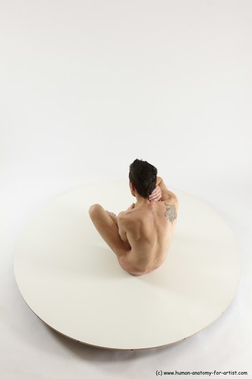 Nude Man White Sitting poses - simple Athletic Short Brown Sitting poses - ALL Multi angles poses Realistic