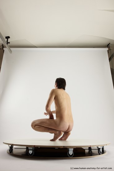 Nude Man White Standing poses - ALL Slim Short Brown Standing poses - knee-bend Multi angles poses Realistic