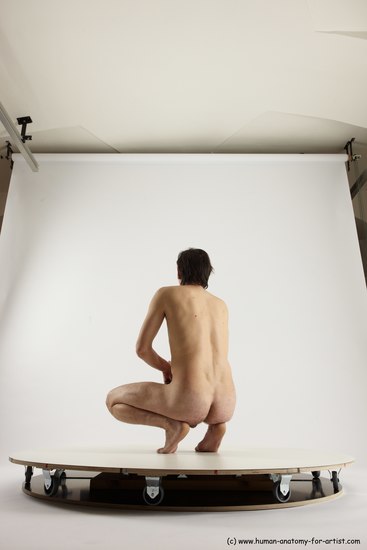 Nude Man White Standing poses - ALL Slim Short Brown Standing poses - knee-bend Multi angles poses Realistic