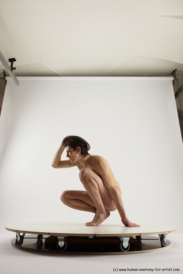 Nude Man White Standing poses - ALL Slim Short Brown Standing poses - knee-bend Multi angles poses Realistic