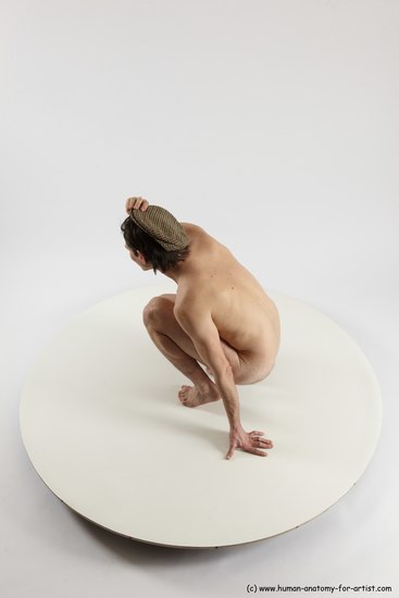 Nude Man White Standing poses - ALL Slim Short Brown Standing poses - knee-bend Multi angles poses Realistic