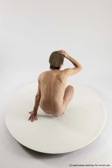 Nude Man White Standing poses - ALL Slim Short Brown Standing poses - knee-bend Multi angles poses Realistic