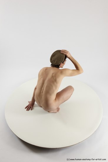 Nude Man White Standing poses - ALL Slim Short Brown Standing poses - knee-bend Multi angles poses Realistic