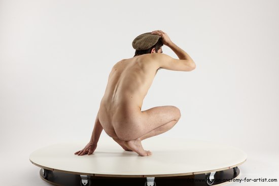 Nude Man White Standing poses - ALL Slim Short Brown Standing poses - knee-bend Multi angles poses Realistic