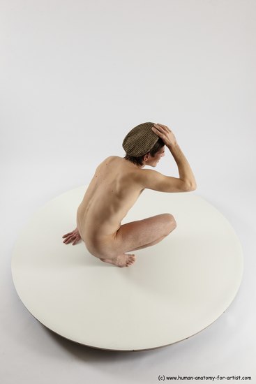 Nude Man White Standing poses - ALL Slim Short Brown Standing poses - knee-bend Multi angles poses Realistic