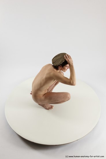 Nude Man White Standing poses - ALL Slim Short Brown Standing poses - knee-bend Multi angles poses Realistic