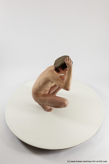 Nude Man White Standing poses - ALL Slim Short Brown Standing poses - knee-bend Multi angles poses Realistic