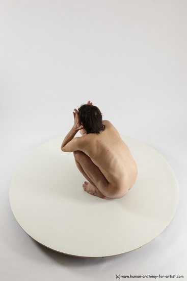 Nude Man White Standing poses - ALL Slim Short Brown Standing poses - knee-bend Multi angles poses Realistic