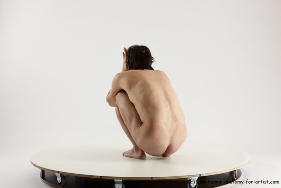 Nude Man White Standing poses - ALL Slim Short Brown Standing poses - knee-bend Multi angles poses Realistic