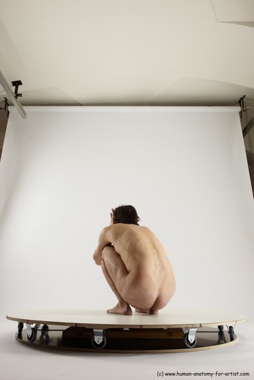 Nude Man White Standing poses - ALL Slim Short Brown Standing poses - knee-bend Multi angles poses Realistic