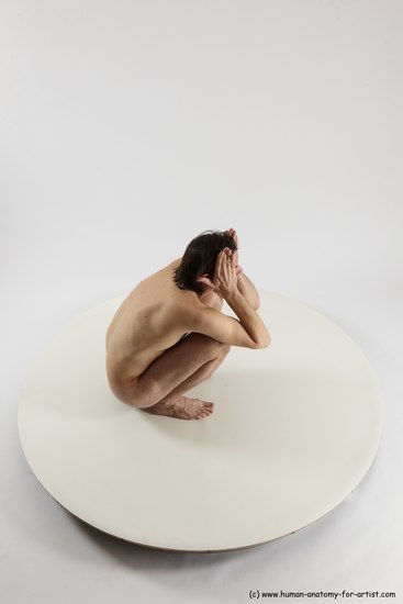 Nude Man White Standing poses - ALL Slim Short Brown Standing poses - knee-bend Multi angles poses Realistic