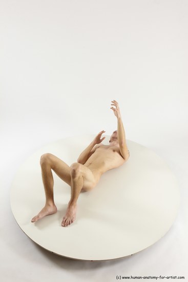 Nude Man White Laying poses - ALL Athletic Short Brown Laying poses - on back Multi angles poses Realistic