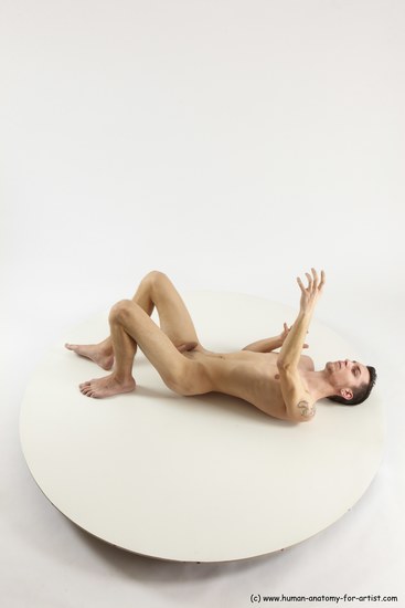 Nude Man White Laying poses - ALL Athletic Short Brown Laying poses - on back Multi angles poses Realistic