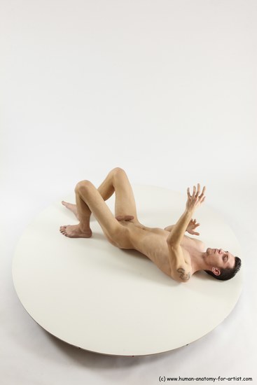 Nude Man White Laying poses - ALL Athletic Short Brown Laying poses - on back Multi angles poses Realistic