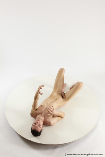 Nude Man White Laying poses - ALL Athletic Short Brown Laying poses - on back Multi angles poses Realistic