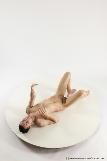 Nude Man White Laying poses - ALL Athletic Short Brown Laying poses - on back Multi angles poses Realistic