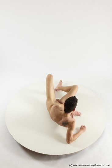 Nude Man White Laying poses - ALL Athletic Short Brown Laying poses - on back Multi angles poses Realistic