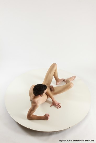 Nude Man White Laying poses - ALL Athletic Short Brown Laying poses - on back Multi angles poses Realistic