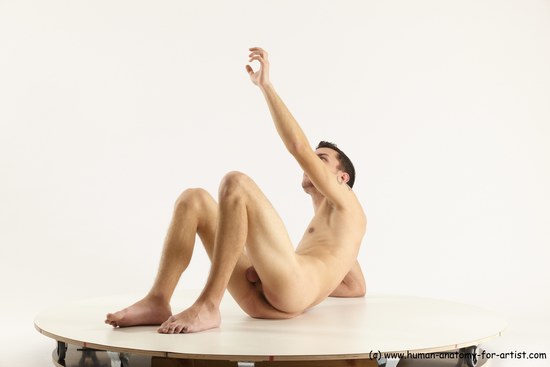 Nude Man White Laying poses - ALL Athletic Short Brown Laying poses - on back Multi angles poses Realistic