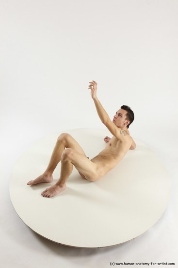 Nude Man White Laying poses - ALL Athletic Short Brown Laying poses - on back Multi angles poses Realistic